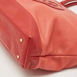 Pre Owned Tory Burch Red Leather Ella Tote