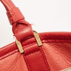 Pre Owned Tory Burch Red Leather Ella Tote