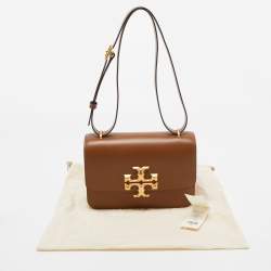 Pre Owned Tory Burch Brown Leather Eleanor Shoulder Bag
