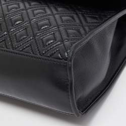 Pre Owned Tory Burch Black Leather Fleming Convertible Shoulder Bag