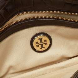 Tory Burch Brown Croc Embossed Envelope Clutch