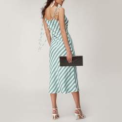 Tory Burch Brown Croc Embossed Envelope Clutch