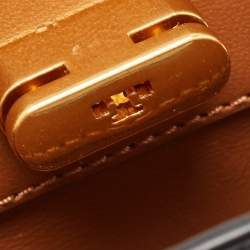 Pre Owned Tory Burch Black Leather Petite Lee Radziwill Top Handle Bag