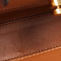 Pre Owned Tory Burch Black Leather Petite Lee Radziwill Top Handle Bag