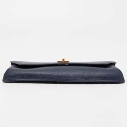 Pre Owned Tory Burch Blue Leather Kira Clutch