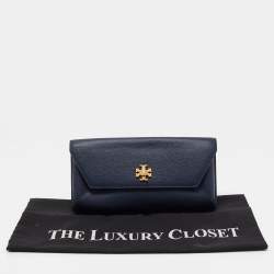 Pre Owned Tory Burch Blue Leather Kira Clutch