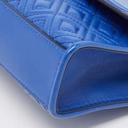 Pre Owned Tory Burch Blue Leather Small Fleming Shoulder Bag