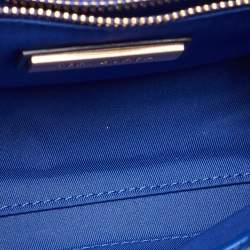 Pre Owned Tory Burch Blue Leather Small Fleming Shoulder Bag