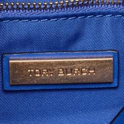 Pre Owned Tory Burch Blue Leather Small Fleming Shoulder Bag