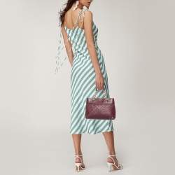 Tory Burch Burgundy Quilted Leather Fleming Satchel