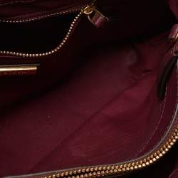 Tory Burch Burgundy Quilted Leather Fleming Satchel