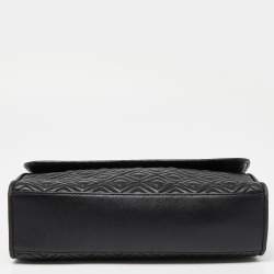 Pre Owned Tory Burch Black Leather Large Fleming Shoulder Bag