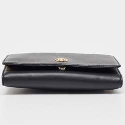 Pre Owned Tory Burch Black Leather Robinson Chain Clutch Bag