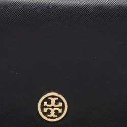 Pre Owned Tory Burch Black Leather Robinson Chain Clutch Bag