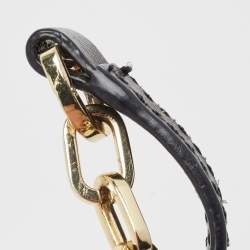 Pre Owned Tory Burch Black Leather Robinson Chain Clutch Bag