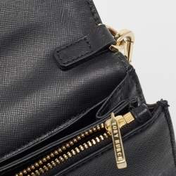 Pre Owned Tory Burch Black Leather Robinson Chain Clutch Bag