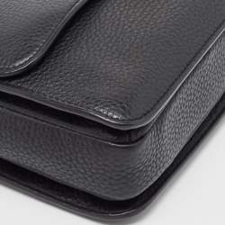 Pre Owned Tory Burch Black Grained Leather Chelsea Shoulder Bag