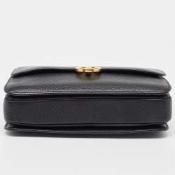 Pre Owned Tory Burch Black Grained Leather Chelsea Shoulder Bag