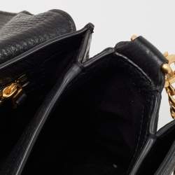 Pre Owned Tory Burch Black Grained Leather Chelsea Shoulder Bag