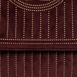 Pre Owned Tory Burch Burgundy Velvet Studded Fleming Shoulder Bag