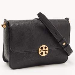 Pre Owned Tory Burch Black Leather Chelsea Crossbody Bag