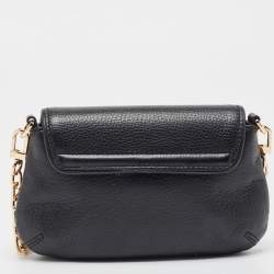 Pre Owned Tory Burch Black Leather Mini Britten Crossbody Bag