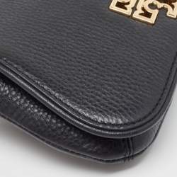 Pre Owned Tory Burch Black Leather Mini Britten Crossbody Bag
