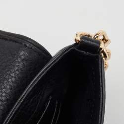 Pre Owned Tory Burch Black Leather Mini Britten Crossbody Bag