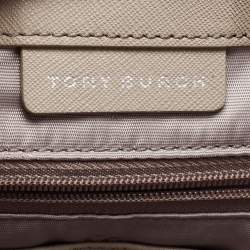 Tory Burch French Grey Saffiano Leather Small York Buckle Tote