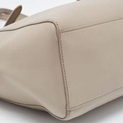 Pre Owned Tory Burch French Grey Saffiano Leather Small York Buckle Tote