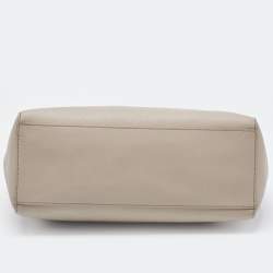 Pre Owned Tory Burch French Grey Saffiano Leather Small York Buckle Tote