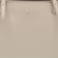 Tory Burch French Grey Saffiano Leather Small York Buckle Tote
