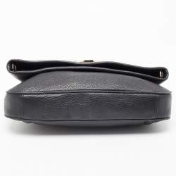 Pre Owned Tory Burch Black Leather Amanda Foldover Crossbody Bag