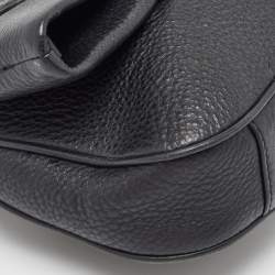 Pre Owned Tory Burch Black Leather Amanda Foldover Crossbody Bag