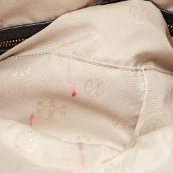 Pre Owned Tory Burch Black Leather Amanda Foldover Crossbody Bag