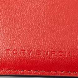 Tory Burch Blue Leather Robinson Flap Trifold Wallet