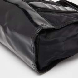 Pre Owned Tory Burch Black Nylon and Leather Ella Tote