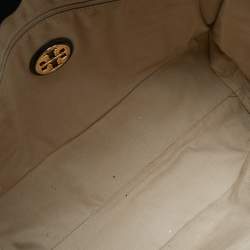 Pre Owned Tory Burch Black Nylon and Leather Ella Tote