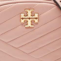 Pre Owned Tory Burch Pink Leather Kira Camera Crossbody Bag