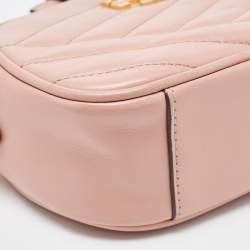 Pre Owned Tory Burch Pink Leather Kira Camera Crossbody Bag