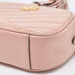 Pre Owned Tory Burch Pink Leather Kira Camera Crossbody Bag