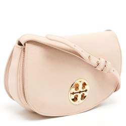 Pre Owned Tory Burch Pink Leather Britten Crossbody Bag