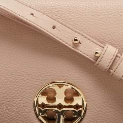 Pre Owned Tory Burch Pink Leather Britten Crossbody Bag