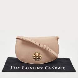 Pre Owned Tory Burch Pink Leather Britten Crossbody Bag