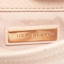 Pre Owned Tory Burch Pink Leather Britten Crossbody Bag