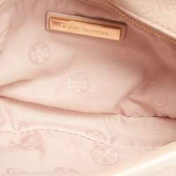 Pre Owned Tory Burch Pink Leather Britten Crossbody Bag