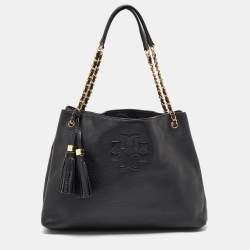 Pre Owned Tory Burch Black Leather Thea Chain Shoulder Bag