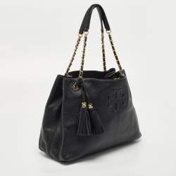 Pre Owned Tory Burch Black Leather Thea Chain Shoulder Bag