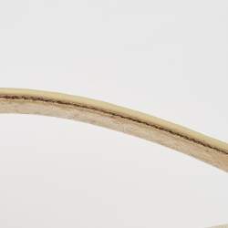 Pre Owned Tory Burch Gold Laminated Leather Reva Logo Crossbody Bag