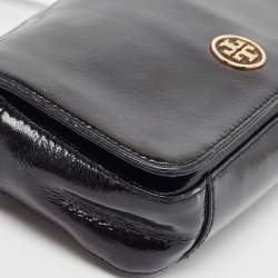 Pre Owned Tory Burch Black Saffiano Patent Leather Robinson Shoulder Bag